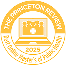 The Princeton Review award badge for best online master's of public health 2025