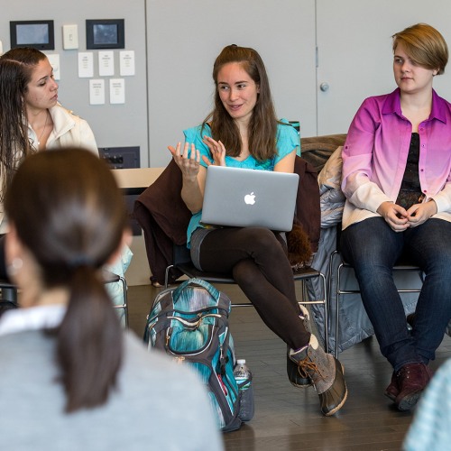 Students in circle discussion
