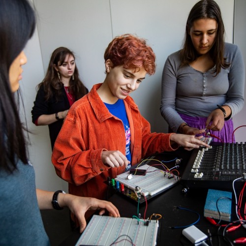 Students Building an Instrument