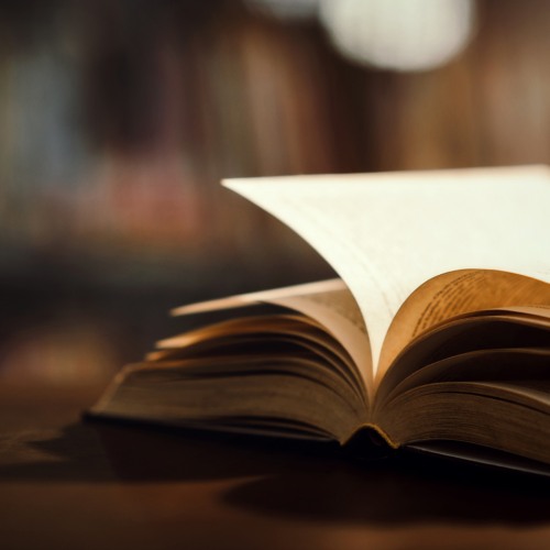 Open book on table